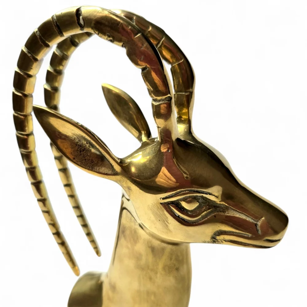 Solid Brass Gazellle Bookends. - Picture 5 of 8